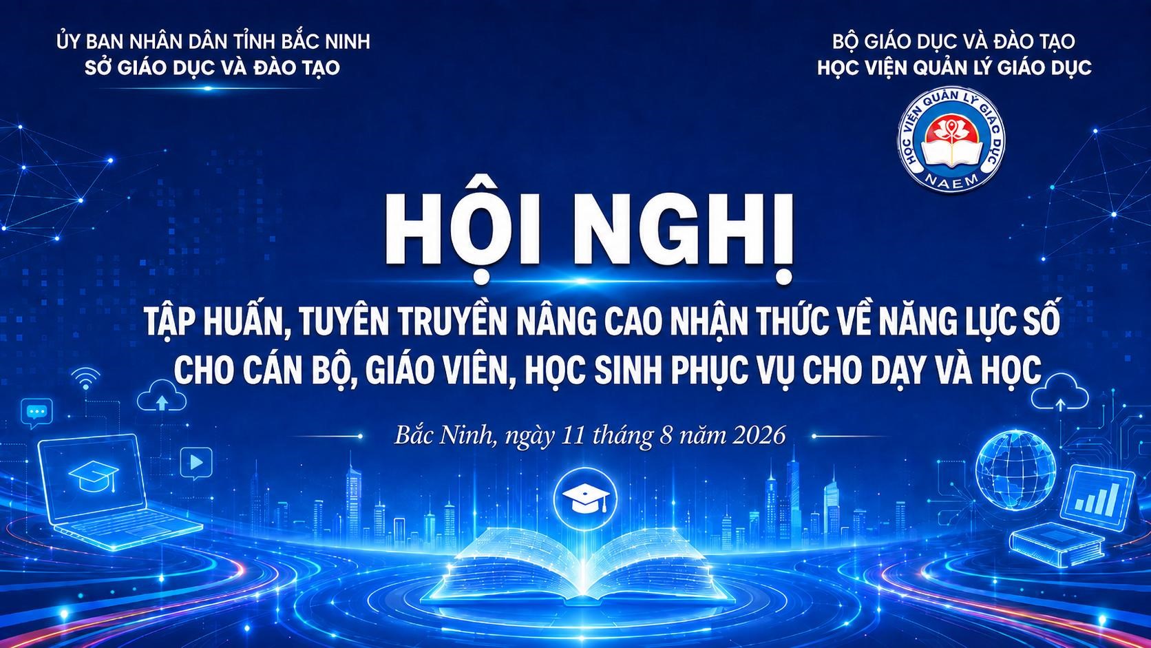 Học viện Quản lý giáo dục Tập huấn nâng cao năng lực số cho hơn 600 cán bộ ngành giáo dục tỉnh Bắc Ninh
