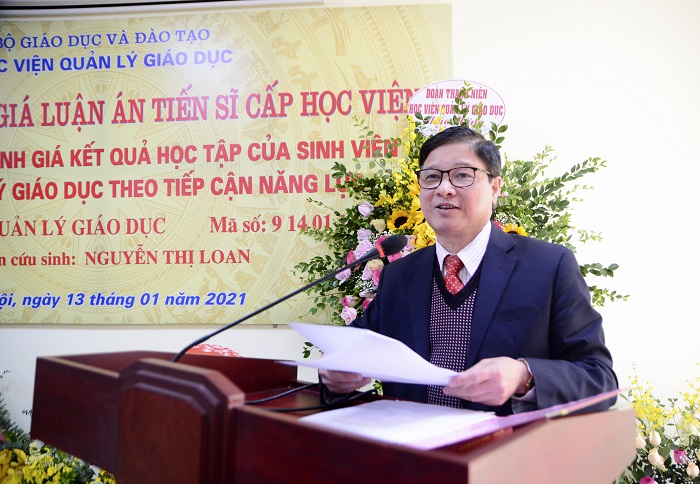 GS.TS Phạm Quang Trung, Giám đốc Học viện Quản lý giáo dục, Chủ tịch Hội đồng đánh giá Luận án của NCS Nguyễn Thị Loan